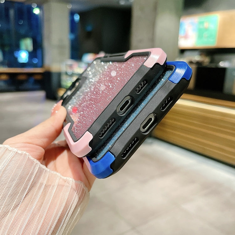 For iPhone 11 Pro Armor Acrylic 3 in 1 Gradient Glitter Powder Phone Case