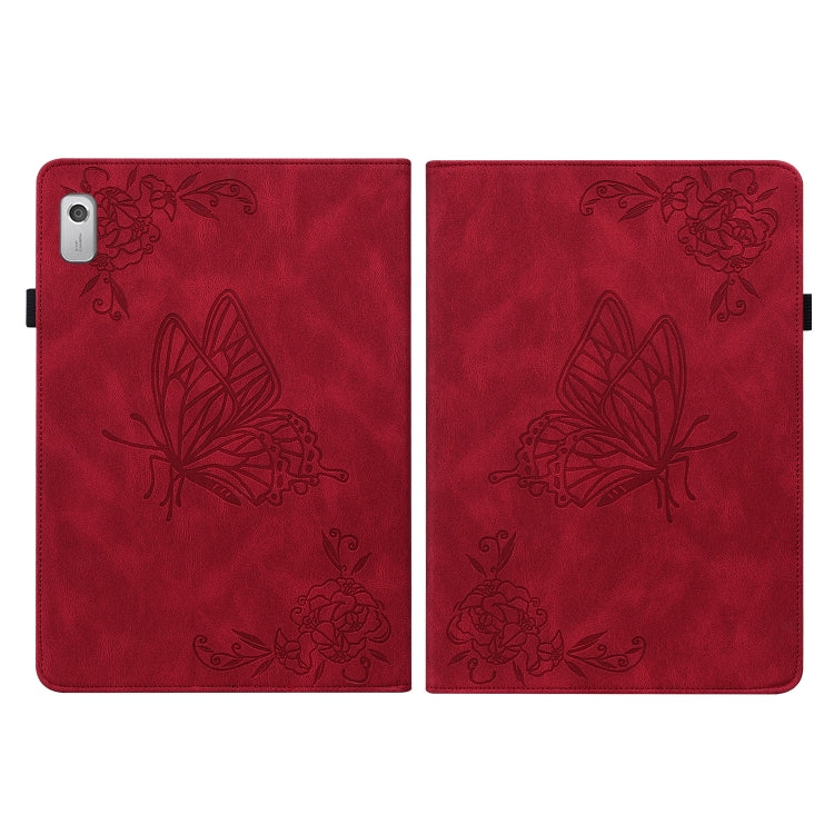 For Lenovo Tab M9 Butterfly Flower Embossed Leather Tablet Case