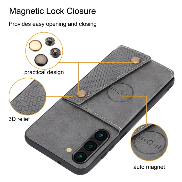 For Samsung Galaxy S23 5G Double Buckle Magnetic Phone Case