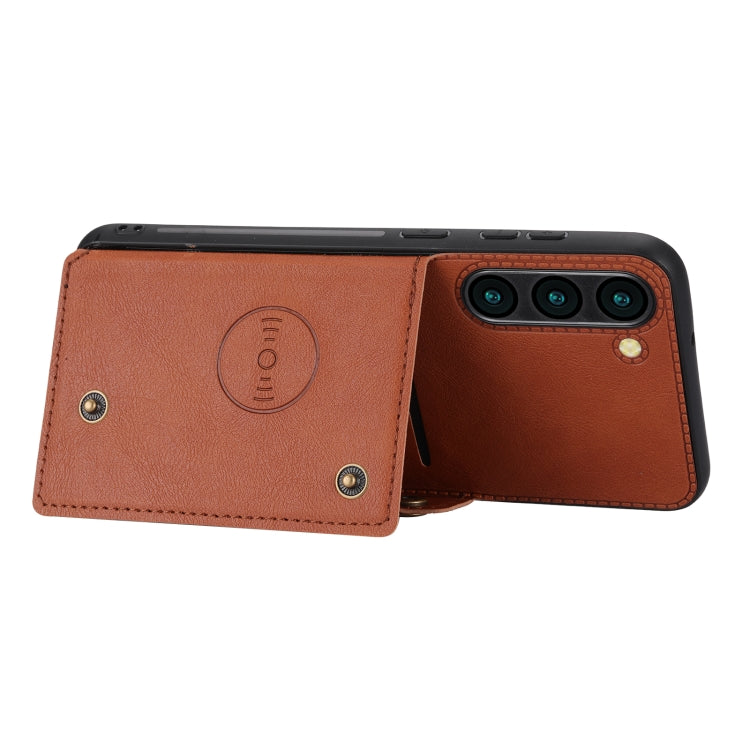 For Samsung Galaxy S23+ 5G Double Buckle Magnetic Phone Case