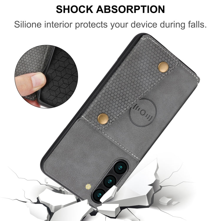 For Samsung Galaxy S23+ 5G Double Buckle Magnetic Phone Case