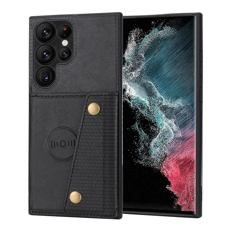 For Samsung Galaxy S23 Ultra 5G Double Buckle Magnetic Phone Case