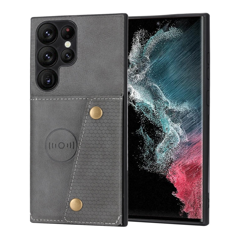 For Samsung Galaxy S23 Ultra 5G Double Buckle Magnetic Phone Case