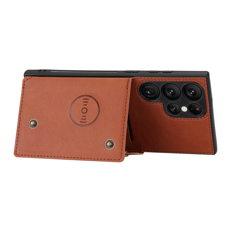 For Samsung Galaxy S23 Ultra 5G Double Buckle Magnetic Phone Case