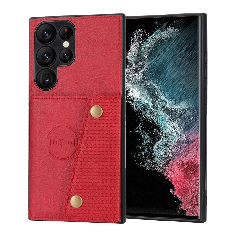 For Samsung Galaxy S23 Ultra 5G Double Buckle Magnetic Phone Case