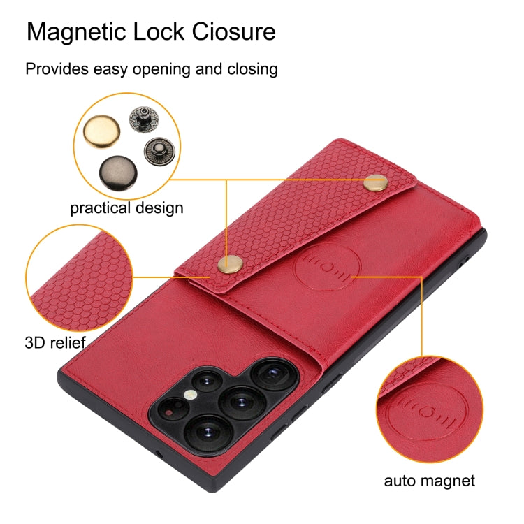 For Samsung Galaxy S23 Ultra 5G Double Buckle Magnetic Phone Case