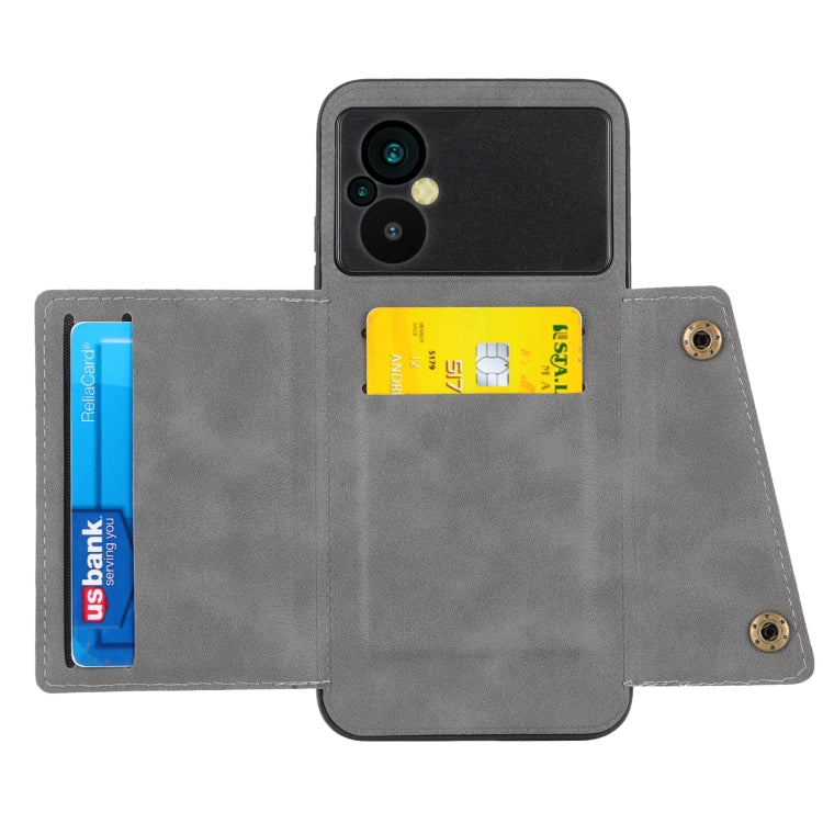 For Xiaomi Poco M5 4G Double Buckle Magnetic Phone Case