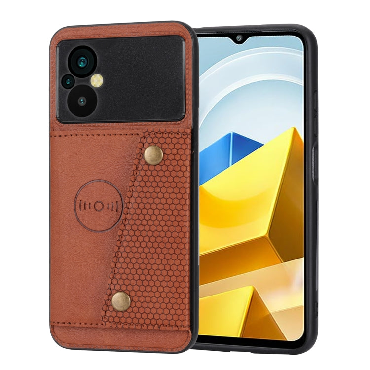 For Xiaomi Poco M5 4G Double Buckle Magnetic Phone Case