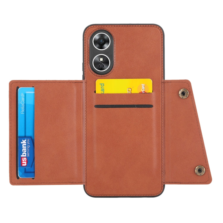 For OPPO A17 Double Buckle Magnetic Phone Case