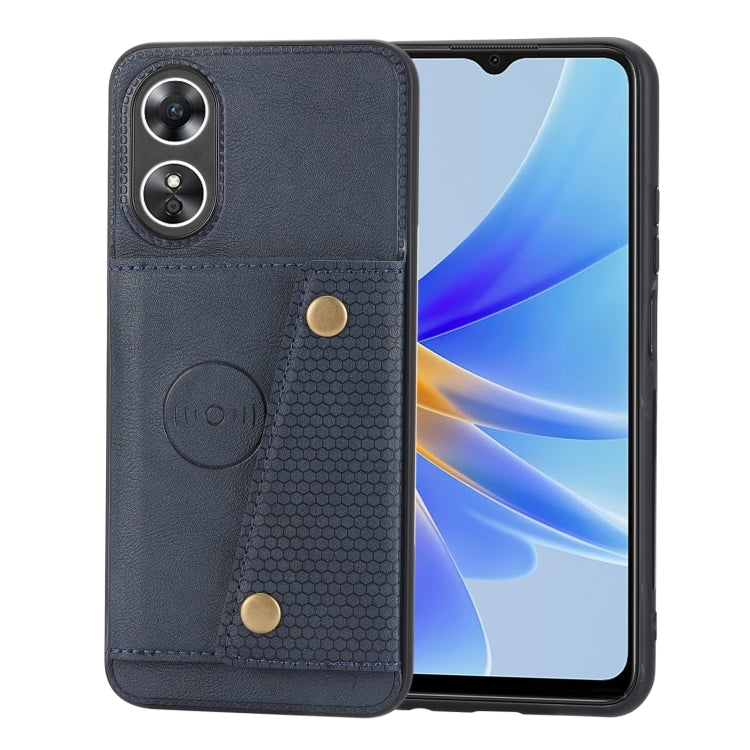 For OPPO A17 Double Buckle Magnetic Phone Case