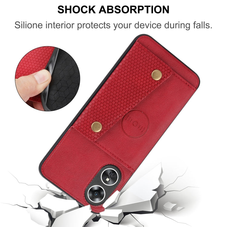 For OPPO A17 Double Buckle Magnetic Phone Case