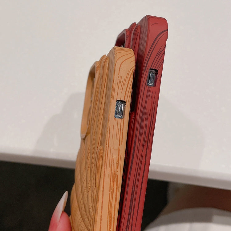For iPhone 14 Pro Wood Grain Shell Shape TPU Phone Case