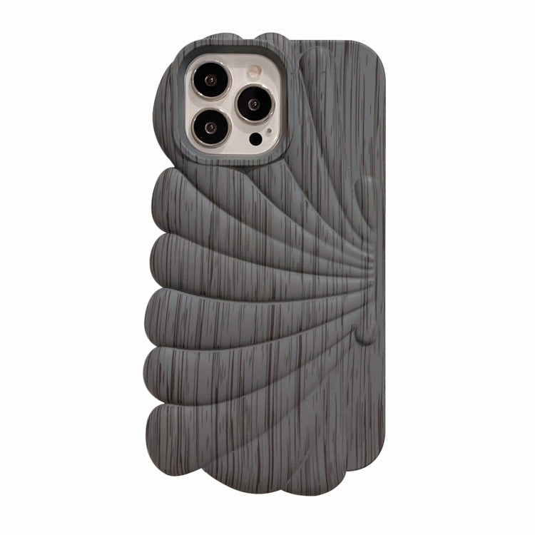 For iPhone 13 Pro Wood Grain Shell Shape TPU Phone Case