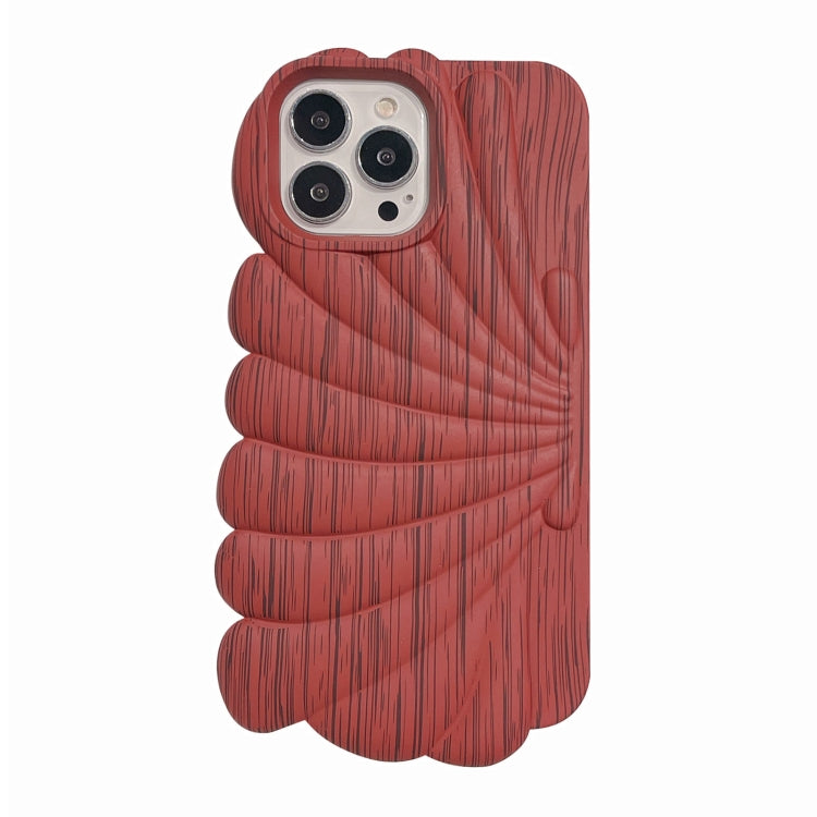 For iPhone 13 Pro Wood Grain Shell Shape TPU Phone Case