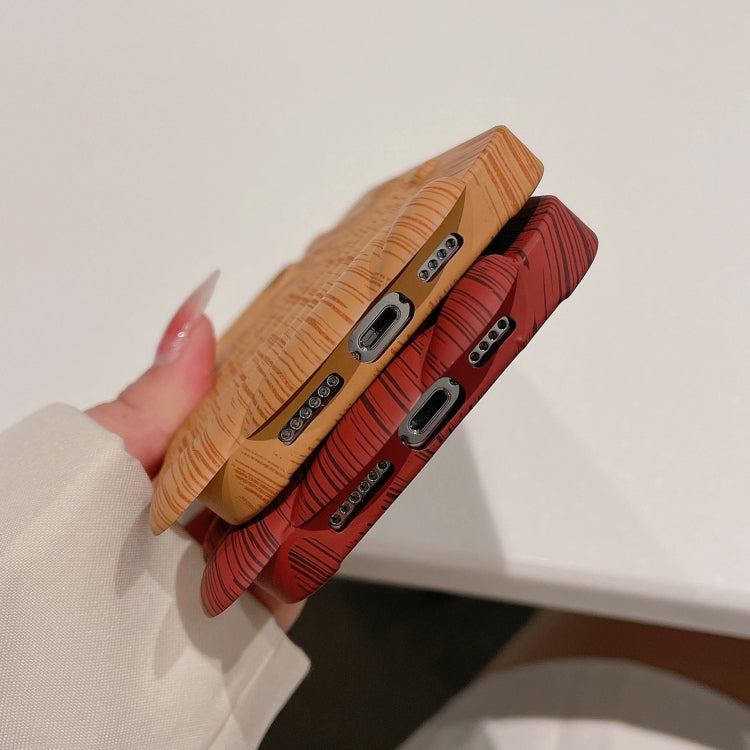 For iPhone 12 Pro Max Wood Grain Shell Shape TPU Phone Case
