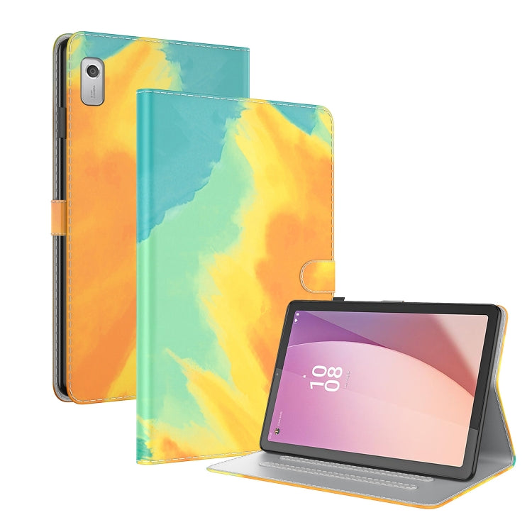For Lenovo Tab M9 Watercolor Pattern Flip Leather Tablet Case
