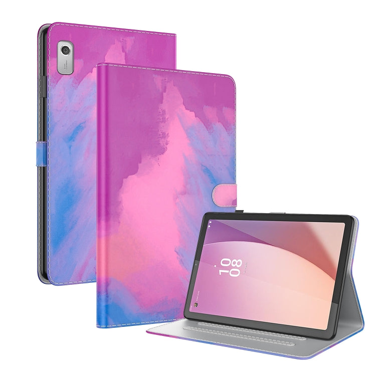 For Lenovo Tab M9 Watercolor Pattern Flip Leather Tablet Case
