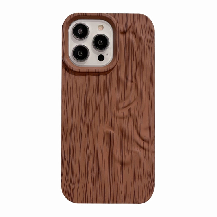 For iPhone 14 Pro Pleated Wood Grain TPU Phone Case