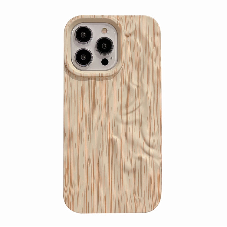 For iPhone 14 Pro Pleated Wood Grain TPU Phone Case