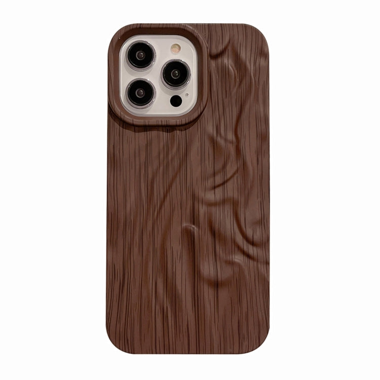 For iPhone 14 Pro Pleated Wood Grain TPU Phone Case