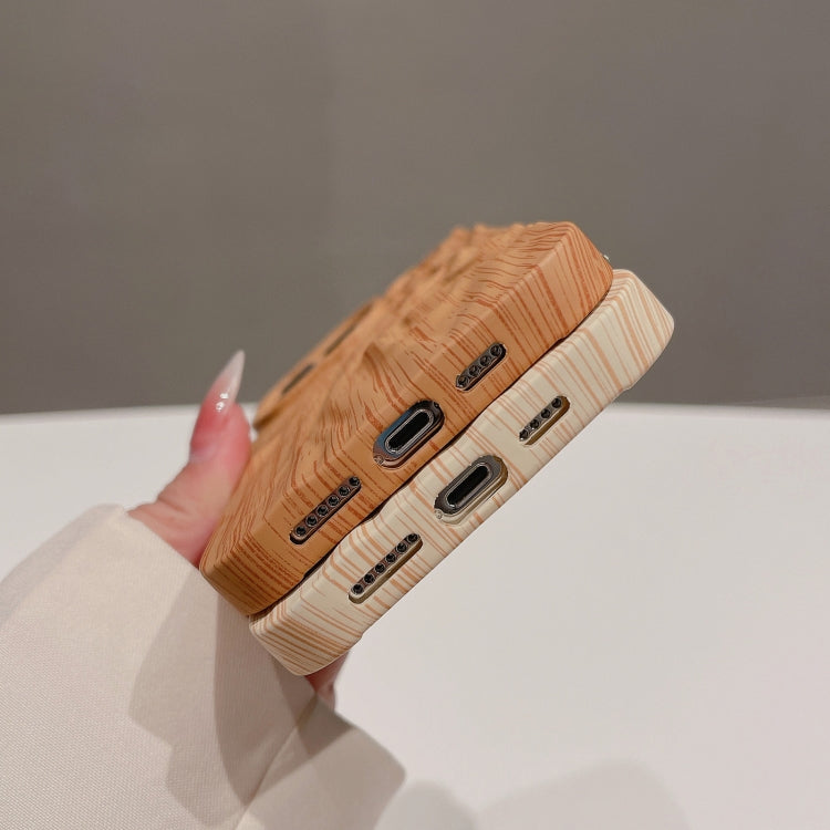 For iPhone 14 Pro Pleated Wood Grain TPU Phone Case