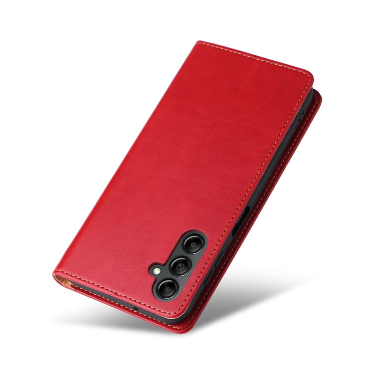 For Samsung Galaxy A14 5G Fierre Shann PU Genuine Leather Texture Leather Phone Case
