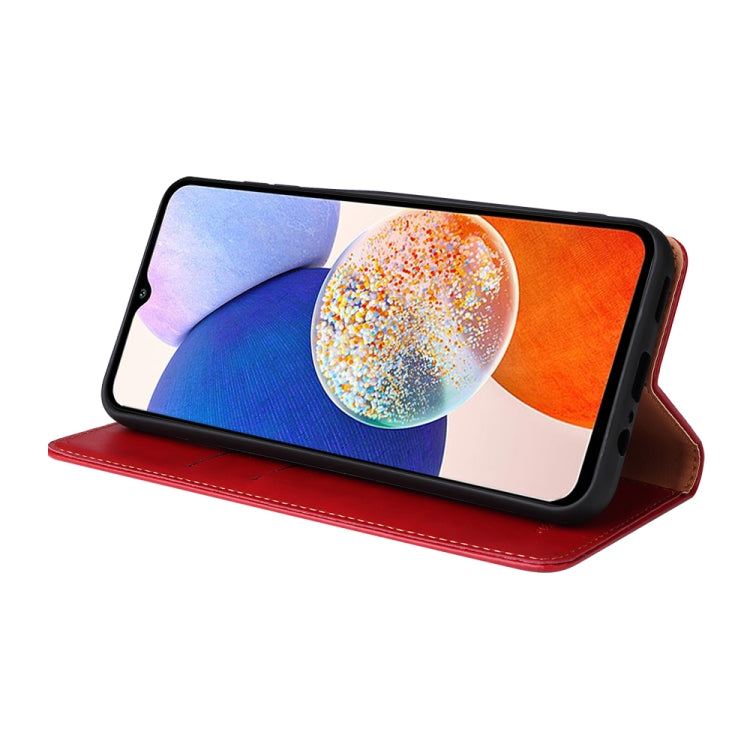 For Samsung Galaxy A14 5G Fierre Shann PU Genuine Leather Texture Leather Phone Case