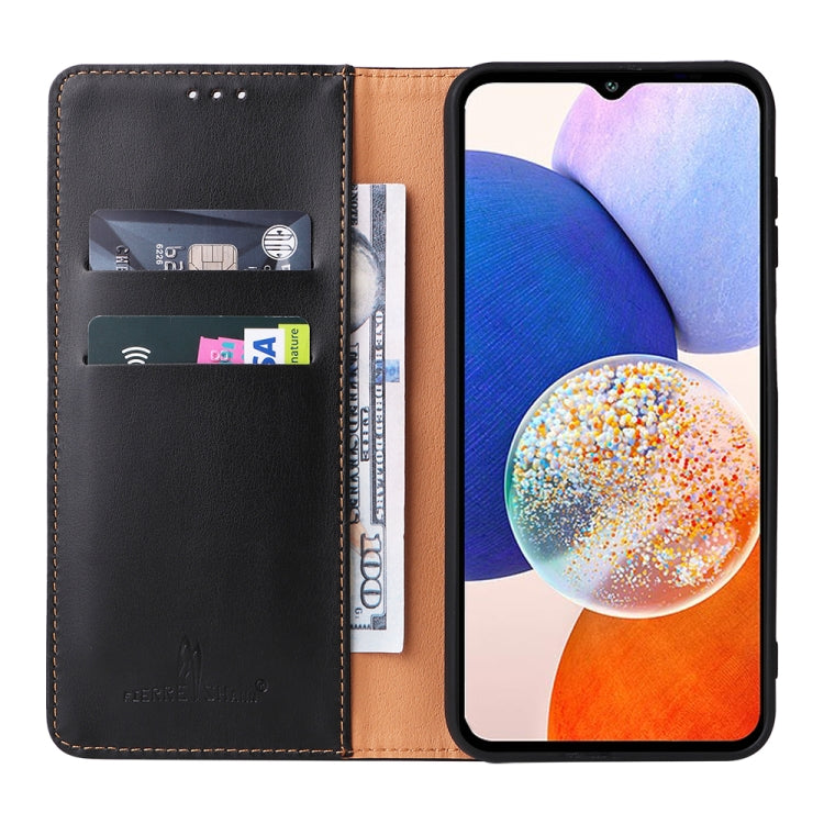 For Samsung Galaxy A14 5G Fierre Shann PU Genuine Leather Texture Leather Phone Case