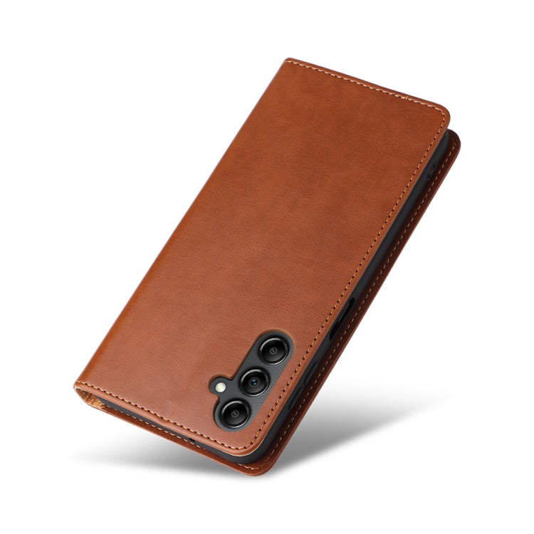 For Samsung Galaxy A14 5G Fierre Shann PU Genuine Leather Texture Leather Phone Case