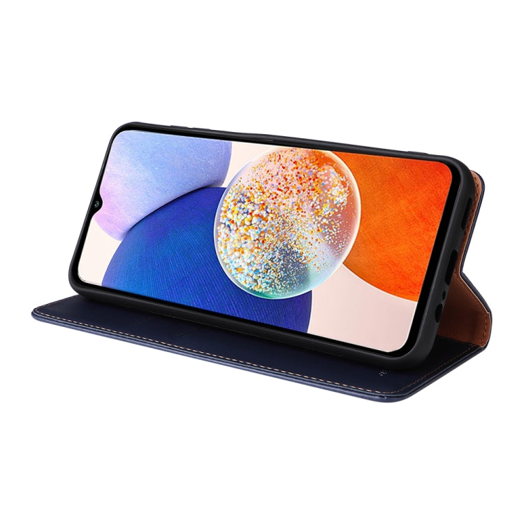 For Samsung Galaxy A14 5G Fierre Shann PU Genuine Leather Texture Leather Phone Case