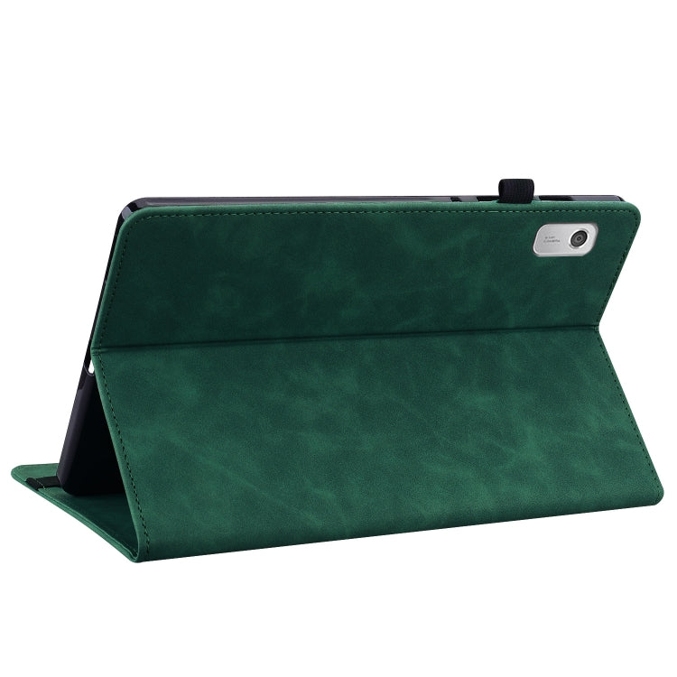 For Lenovo Tab M9 Skin Feel Solid Color Zipper Leather Tablet Case