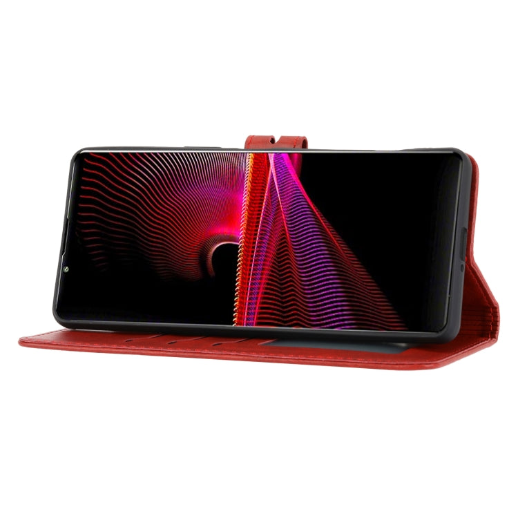 For Sony Xperia 10 V Embossed Happy Cat Pattern Flip Leather Phone Case