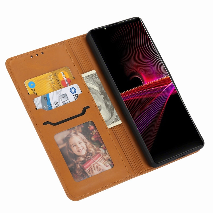 For Sony Xperia 10 V Embossed Happy Cat Pattern Flip Leather Phone Case