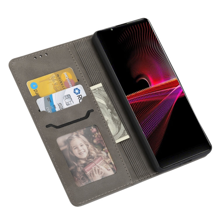 For Sony Xperia 10 V Embossed Happy Cat Pattern Flip Leather Phone Case