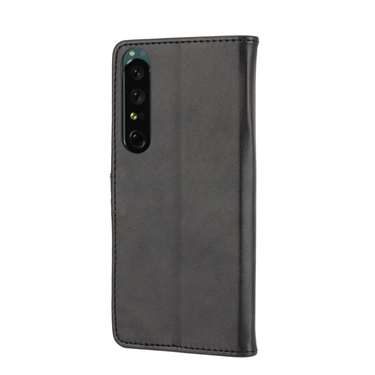 For Sony Xperia 10 V Embossed Happy Cat Pattern Flip Leather Phone Case