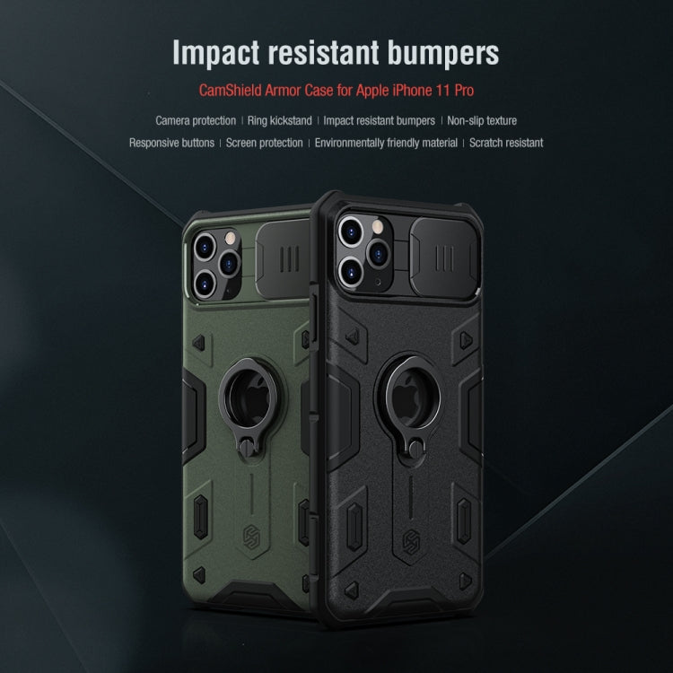 For iPhone 11 Pro NILLKIN Shockproof CamShield Armor Protective Case with Invisible Ring Holder