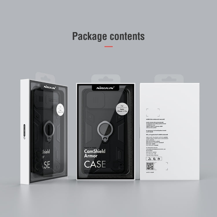 For iPhone 11 Pro NILLKIN Shockproof CamShield Armor Protective Case with Invisible Ring Holder