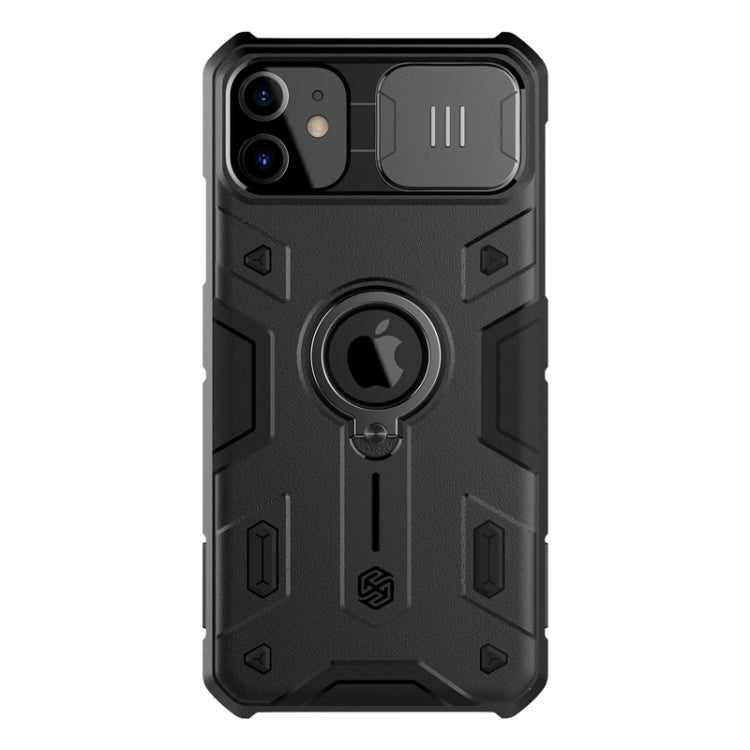 For iPhone 11 NILLKIN Shockproof CamShield Armor Protective Case with Invisible Ring Holder