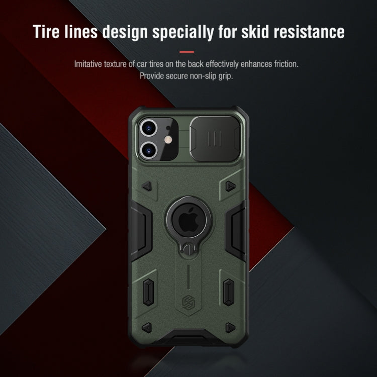 For iPhone 11 NILLKIN Shockproof CamShield Armor Protective Case with Invisible Ring Holder