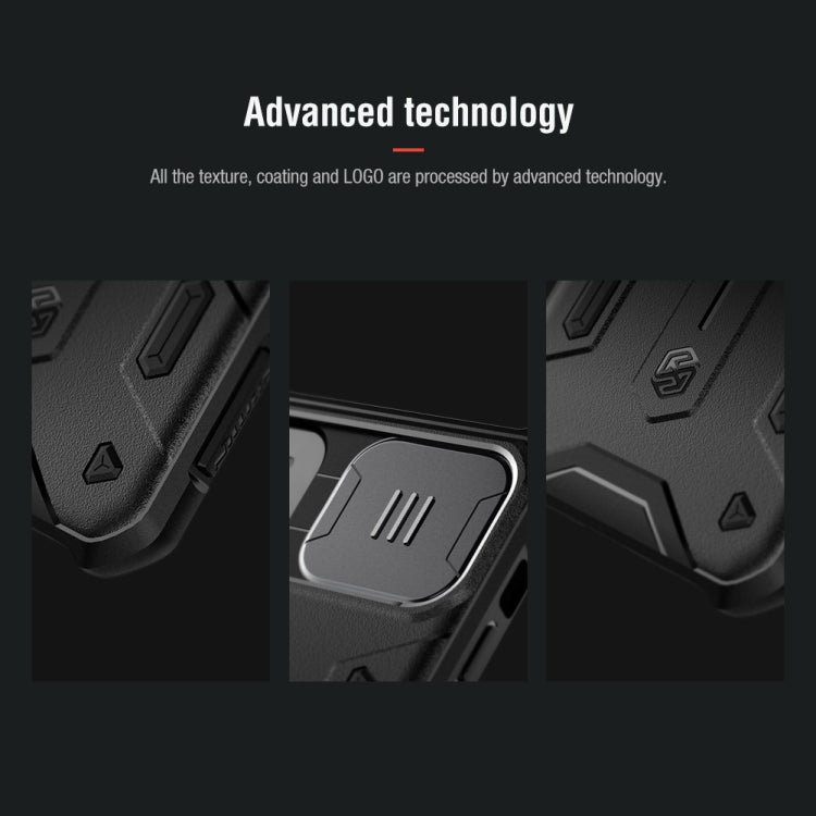 For iPhone 11 NILLKIN Shockproof CamShield Armor Protective Case with Invisible Ring Holder