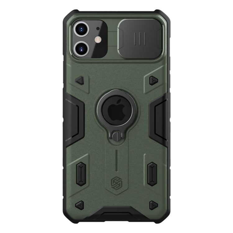 For iPhone 11 NILLKIN Shockproof CamShield Armor Protective Case with Invisible Ring Holder