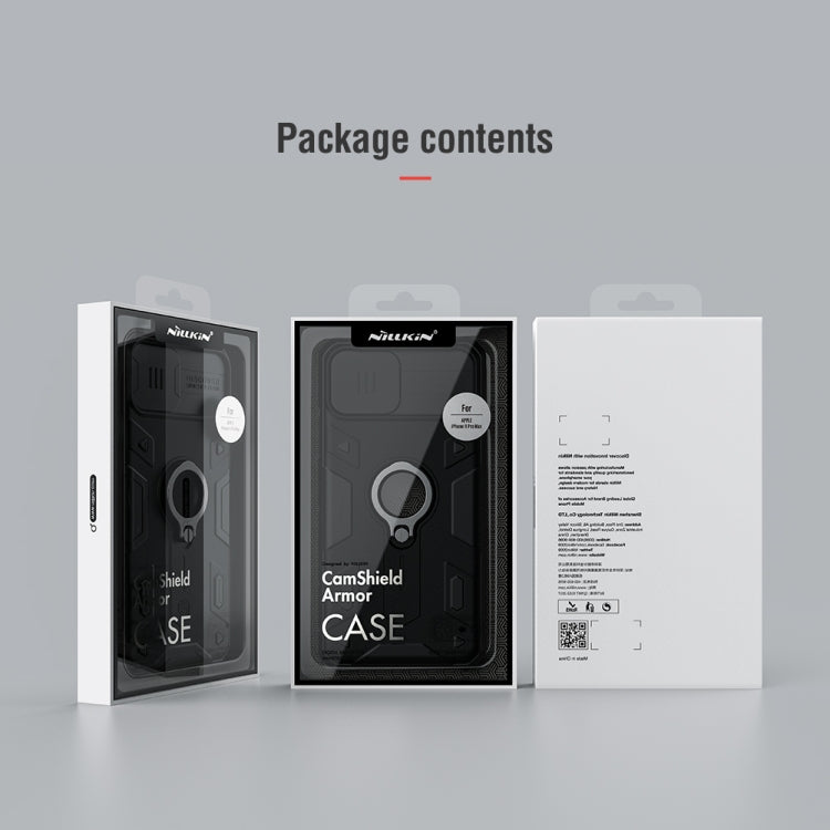 For iPhone 11 Pro Max NILLKIN Shockproof CamShield Armor Protective Case with Invisible Ring Holder