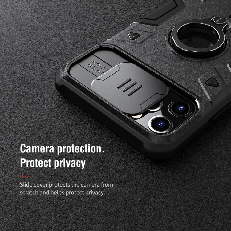 For iPhone 11 Pro Max NILLKIN Shockproof CamShield Armor Protective Case with Invisible Ring Holder