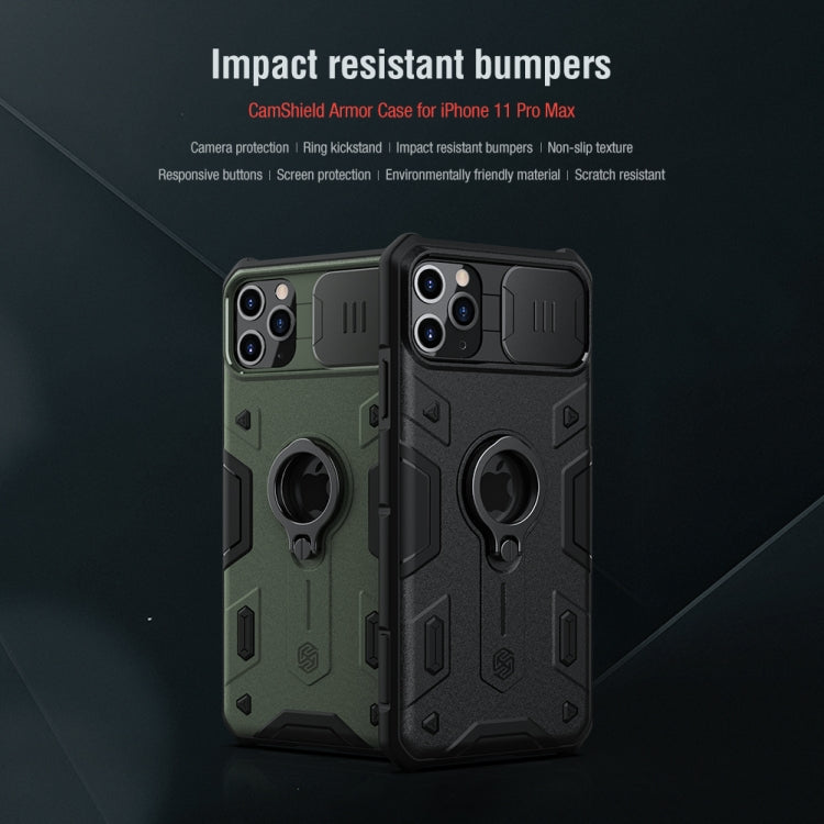 For iPhone 11 Pro Max NILLKIN Shockproof CamShield Armor Protective Case with Invisible Ring Holder