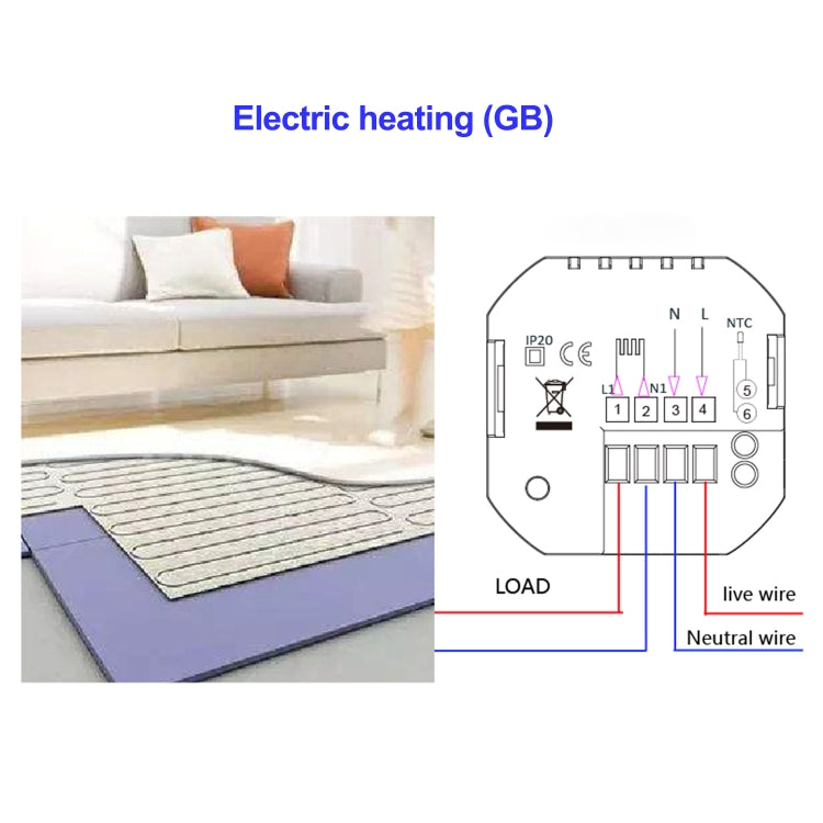 BHT-2002GBLM 220V Smart Home Heating Thermostat Electric Heating WiFi Thermostat with External Sensor Wire