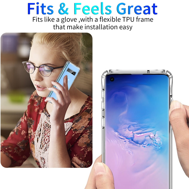 For Galaxy S10 Shockproof Thickening Acrylic Protective Case(Transparent)