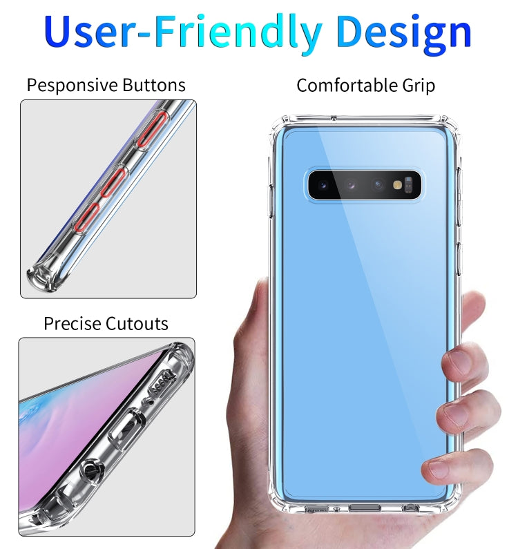 For Galaxy S10+ Shockproof Thickening Acrylic Protective Case(Transparent)