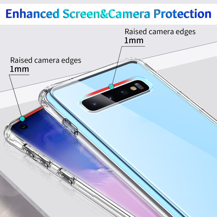 For Galaxy S10+ Shockproof Thickening Acrylic Protective Case(Transparent)