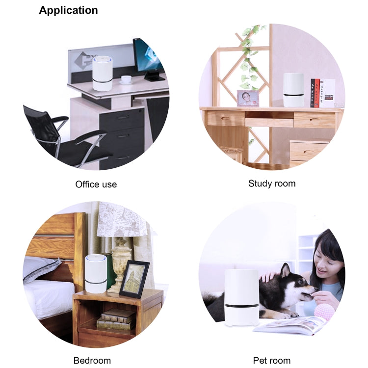 GL-2103 USB Desktop Negative Ion Air Purifier(White)