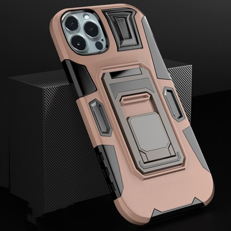 For iPhone 14 Pro MechaWarrior Multifunctional Holder Phone Case